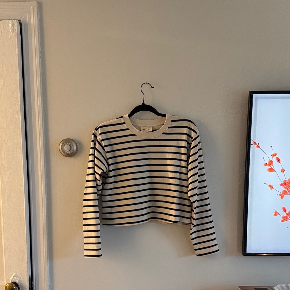 Cropped Sezane Striped Sweater